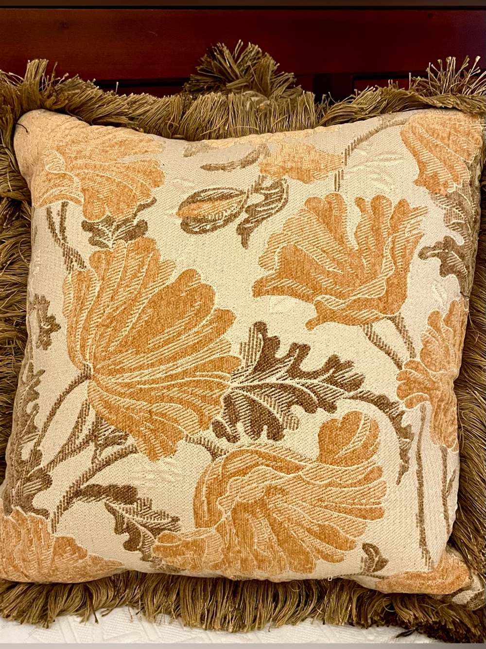 Arhaus Reversible Tapestry & Chenille Fringe Throw Pillows w/ Down Inserts - Set - Picture 12 of 16